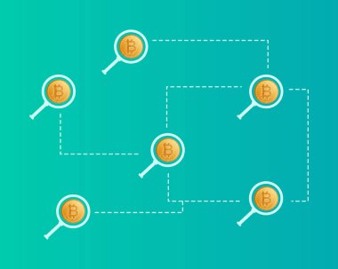 Bitcoin cryptocurrency ağ kavramı arka plan stili