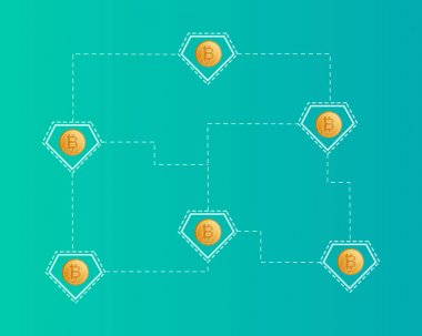 Bitcoin cryptocurrency ağ kavramı arka plan stili