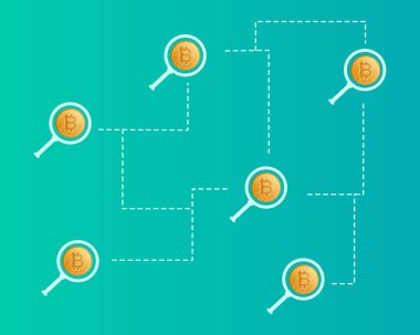 Bitcoin cryptocurrency ağ kavramı arka plan stili