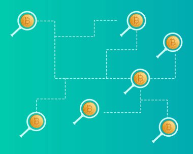 Bitcoin cryptocurrency ağ kavramı arka plan stili