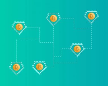 Bitcoin cryptocurrency ağ kavramı arka plan stili