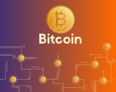 Bitcoin cryptocurrency dijital ödeme arka plan stili