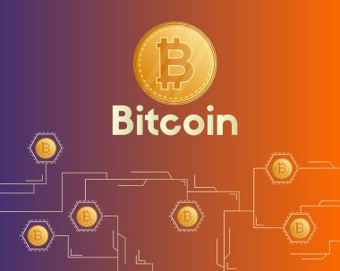 Bitcoin cryptocurrency dijital ödeme arka plan stili