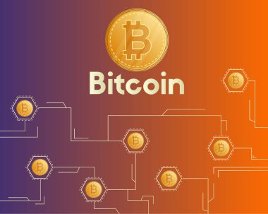 Bitcoin cryptocurrency dijital ödeme arka plan stili