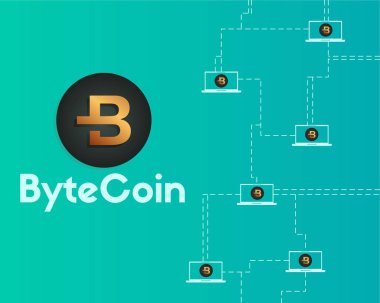 Bytecoin cryptocurrency ağ kavramı arka plan stili