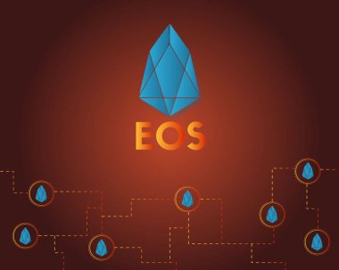 EOS cryptocurrency koyu arka plan stili