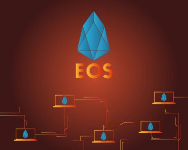 EOS cryptocurrency koyu arka plan stili