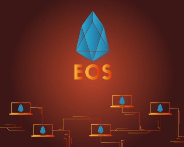 EOS cryptocurrency koyu arka plan stili