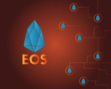 EOS cryptocurrency koyu arka plan stili