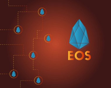 EOS cryptocurrency koyu arka plan stili