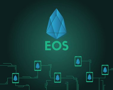 EOS cryptocurrency teknoloji blockchain arka plan stili