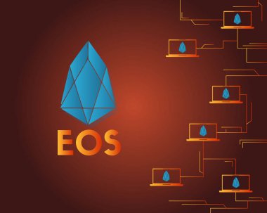 EOS cryptocurrency koyu arka plan stili