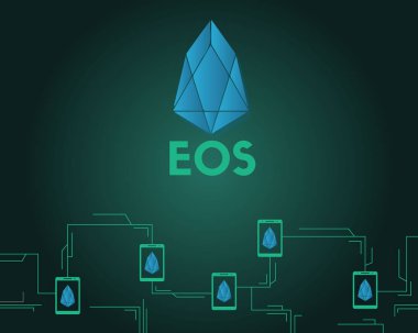 EOS cryptocurrency teknoloji blockchain arka plan stili