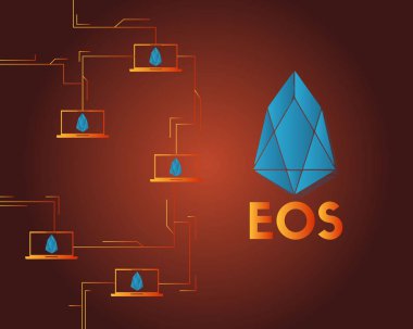 EOS cryptocurrency koyu arka plan stili