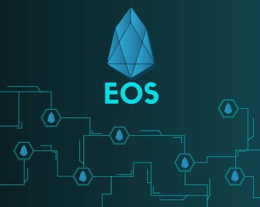 EOS cryptocurrency devre arka plan stili
