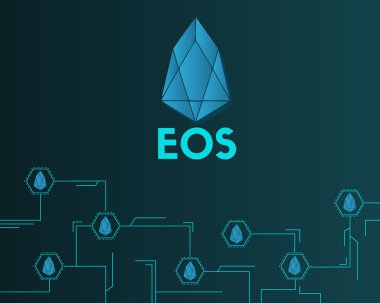 EOS cryptocurrency devre arka plan stili