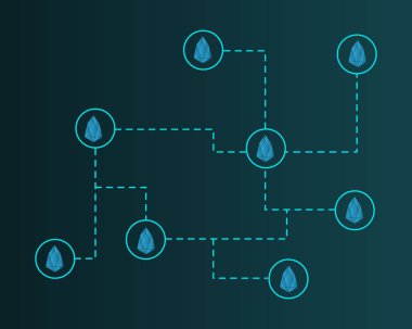 EOS cryptocurrency devre arka plan stili