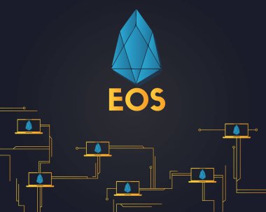EOS cryptocurrency siyah arka plan stili