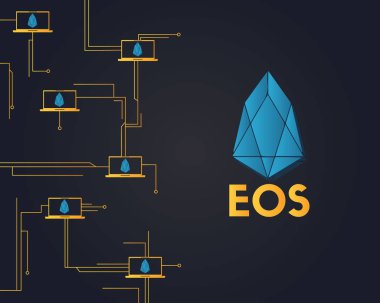 EOS cryptocurrency siyah arka plan stili