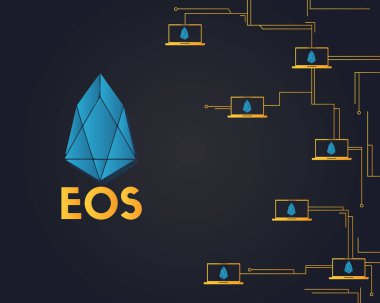 EOS cryptocurrency siyah arka plan stili