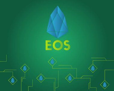 EOS cryptocurrency koleksiyonu arka plan stili