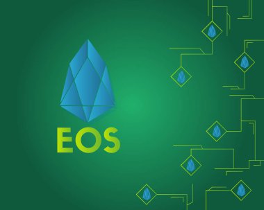 EOS cryptocurrency koleksiyonu arka plan stili
