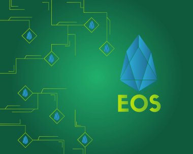 EOS cryptocurrency koleksiyonu arka plan stili