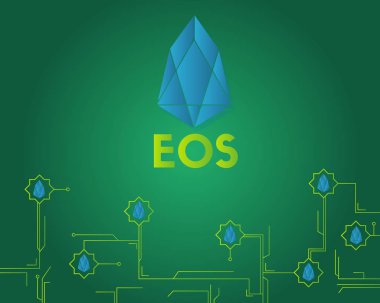 EOS cryptocurrency koleksiyonu arka plan stili