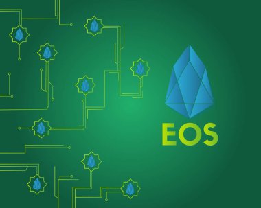 EOS cryptocurrency koleksiyonu arka plan stili