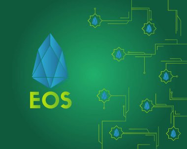 EOS cryptocurrency koleksiyonu arka plan stili