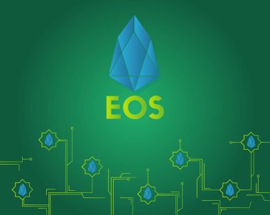 EOS cryptocurrency koleksiyonu arka plan stili