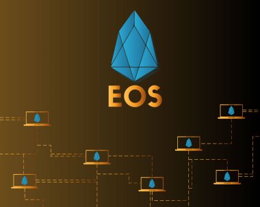 Eos cryptocurrency kavramı arka plan stilini ağ