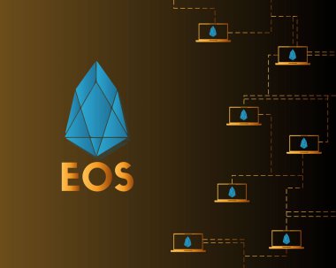 Eos cryptocurrency kavramı arka plan stilini ağ