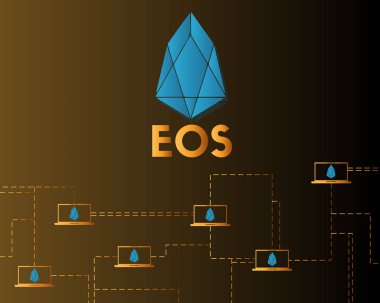 Eos cryptocurrency kavramı arka plan stilini ağ