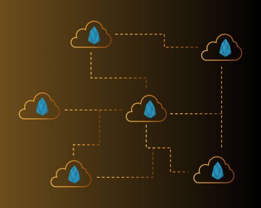 Eos cryptocurrency kavramı arka plan stilini ağ