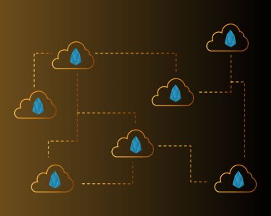 Eos cryptocurrency kavramı arka plan stilini ağ