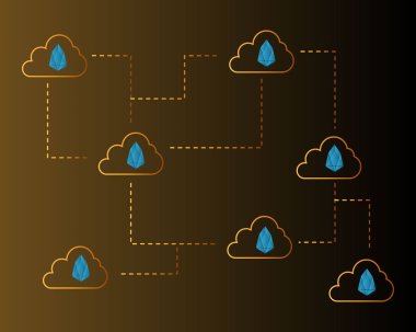 Eos cryptocurrency kavramı arka plan stilini ağ