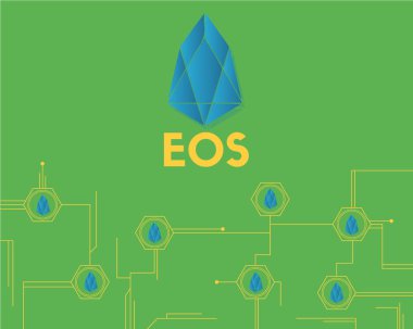 EOS cryptocurrency blockchain arka plan stili