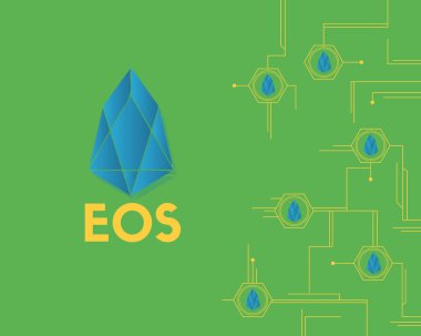 EOS cryptocurrency blockchain arka plan stili