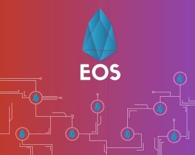 EOS cryptocurrency devre arka plan stili ile