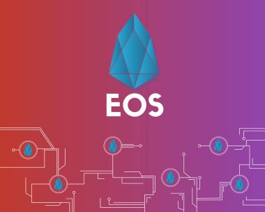 EOS cryptocurrency devre arka plan stili ile
