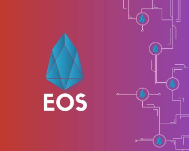 EOS cryptocurrency devre arka plan stili ile