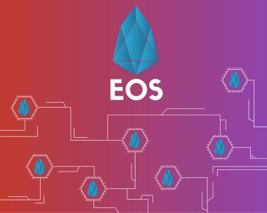 EOS cryptocurrency devre arka plan stili ile