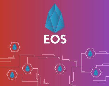 EOS cryptocurrency devre arka plan stili ile