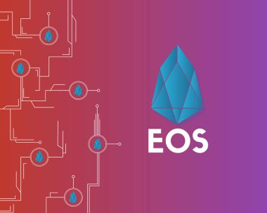 EOS cryptocurrency devre arka plan stili ile