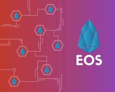 EOS cryptocurrency devre arka plan stili ile