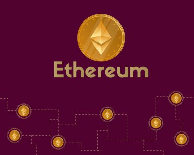 Blockchain ethereum sembolü cryptocurrency arka plan