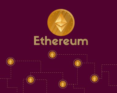 Blockchain ethereum sembolü cryptocurrency arka plan