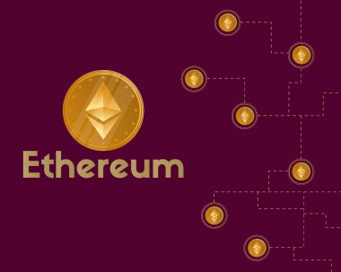 Blockchain ethereum sembolü cryptocurrency arka plan