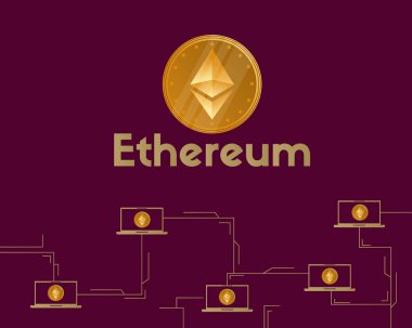 Blockchain ethereum sembolü cryptocurrency arka plan